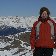  Klárka a Mt. Blanck (vrchol 2. zleva, zcela vzadu na obzoru)